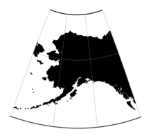 Alaska projected stereographically