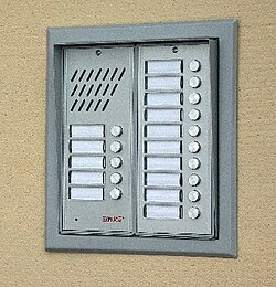 A doorbell/intercom for 20 flats like one you might remember from the '90s