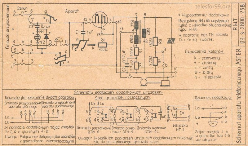 A yellow card showing the schematic of the Aster phone