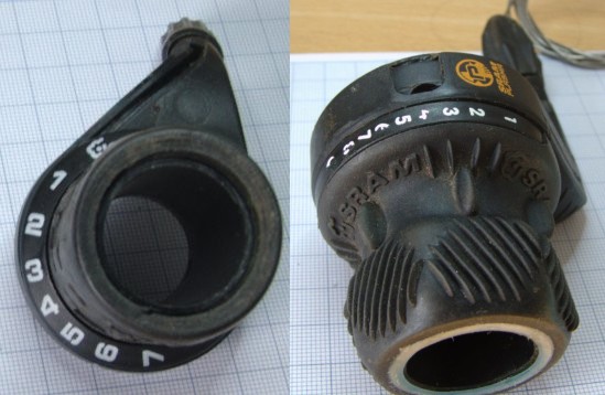 The left shifter's gears are spread over a lot more than 90°. The right one's only just about 90° angle.
