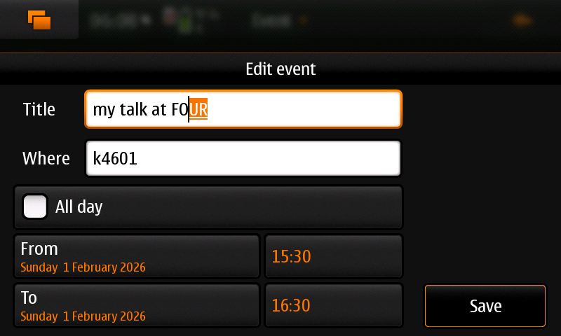 Pre-edit text displayed on Maemo